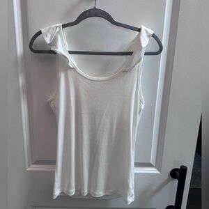 GAP Cream Sleeveless Scoop Neck Tank